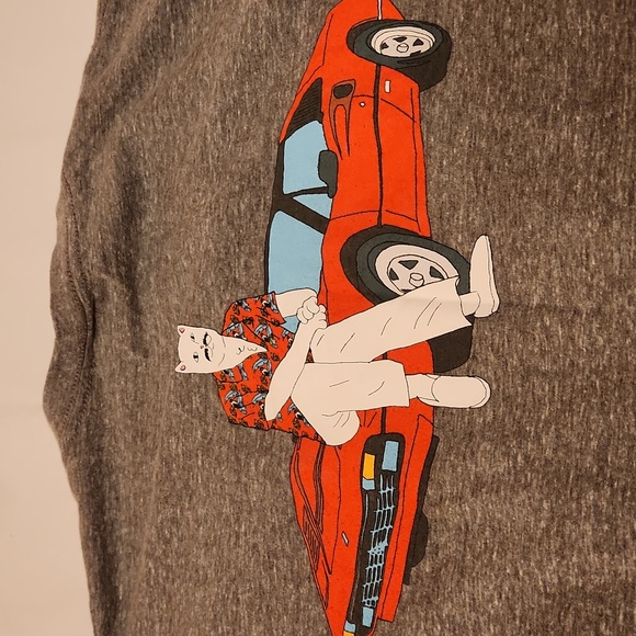 RIPNDIP Nermal as Magnum P.I. resting on a 1980 Ferrari 380GT Men's tee shirt - Picture 7 of 7